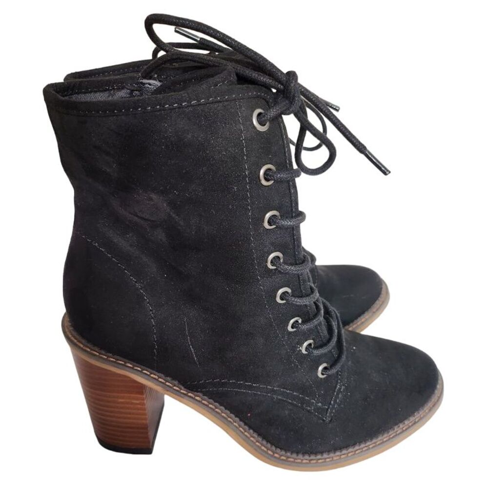 Madden Girl Black Velour High Heel Boots Jettie 9.5 4" Heel